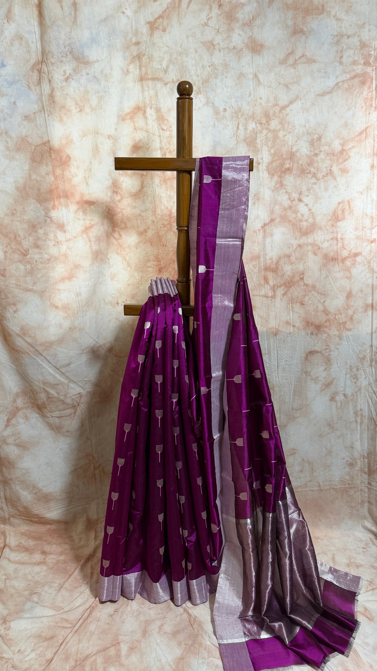 Handloom Chanderi Pure Silk Saree with Meenakari buti