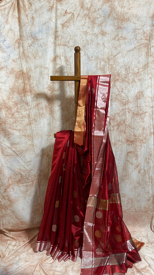 Ganga Jamuna Border Pure Silk Chanderi