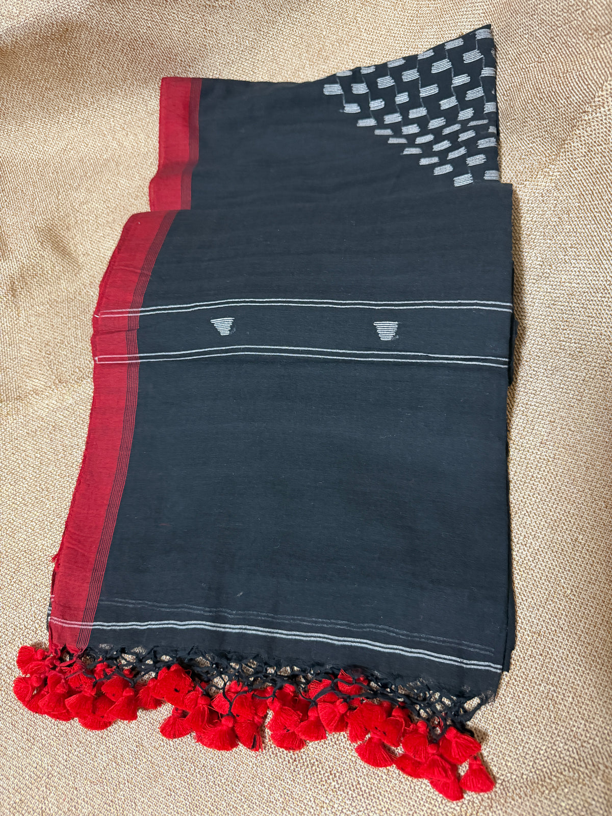Mul Cotton with Jamdani buti - Black