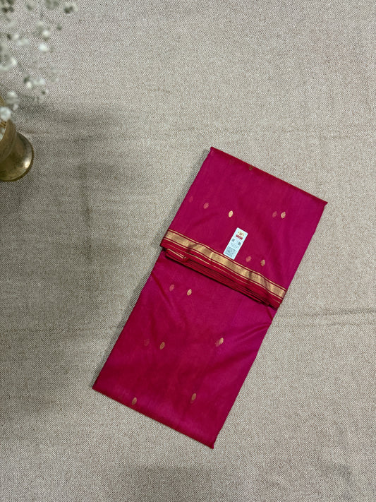 Pure Katan Silk Chanderi Saree - Magenta Pink