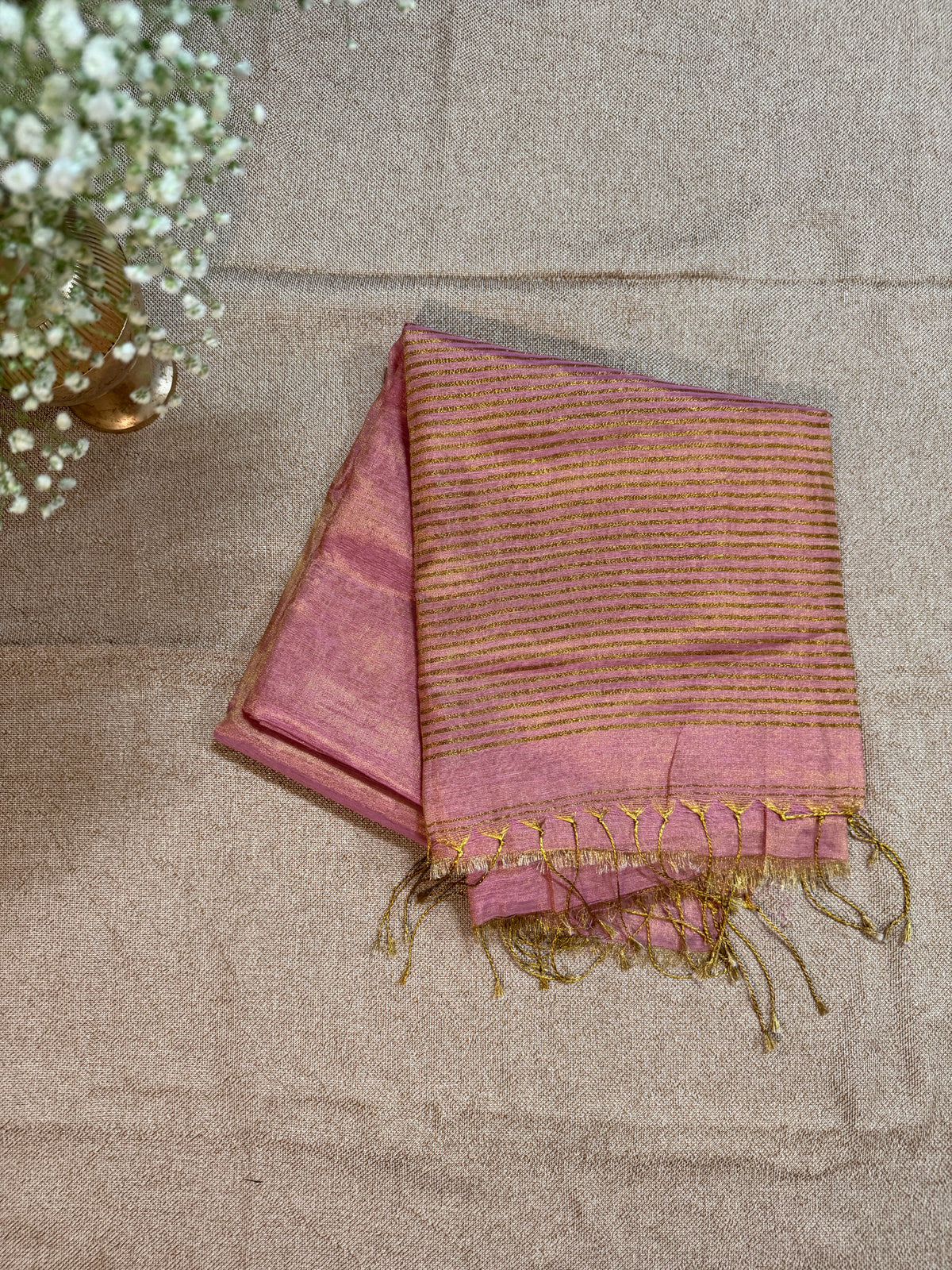Handloom Linen Tissue - Sunkist Coral