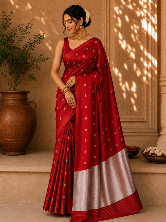 Ek Naliya Mashru border Pure Silk Handloom Chanderi Saree