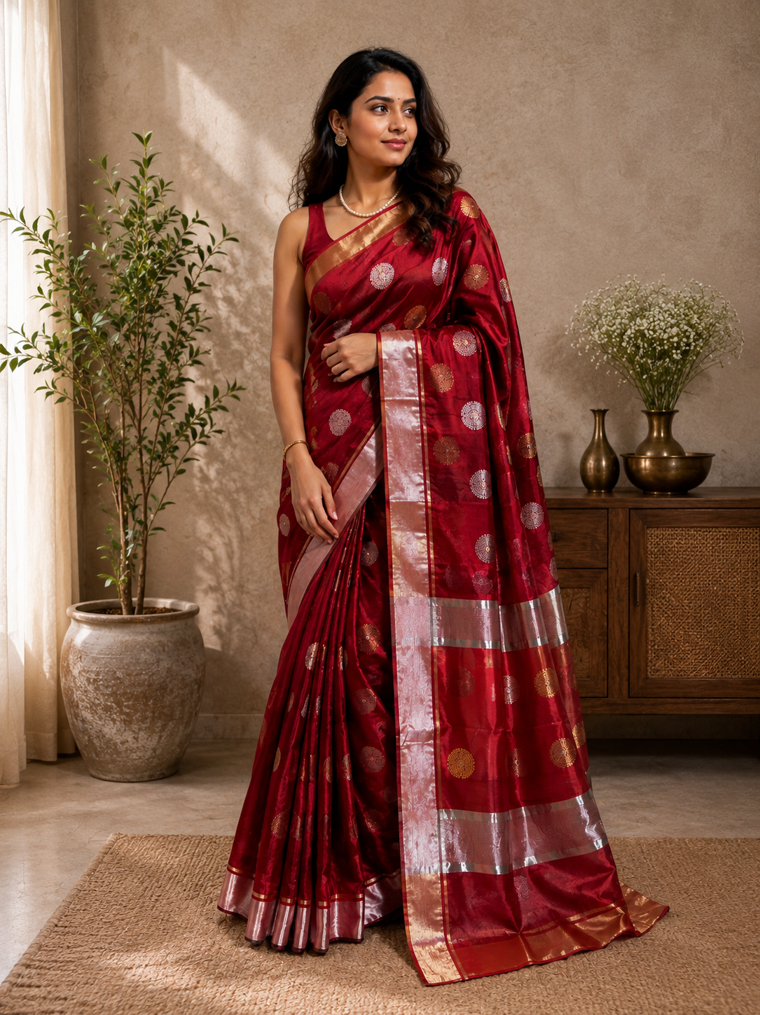 Ganga Jamuna Border Pure Silk Chanderi