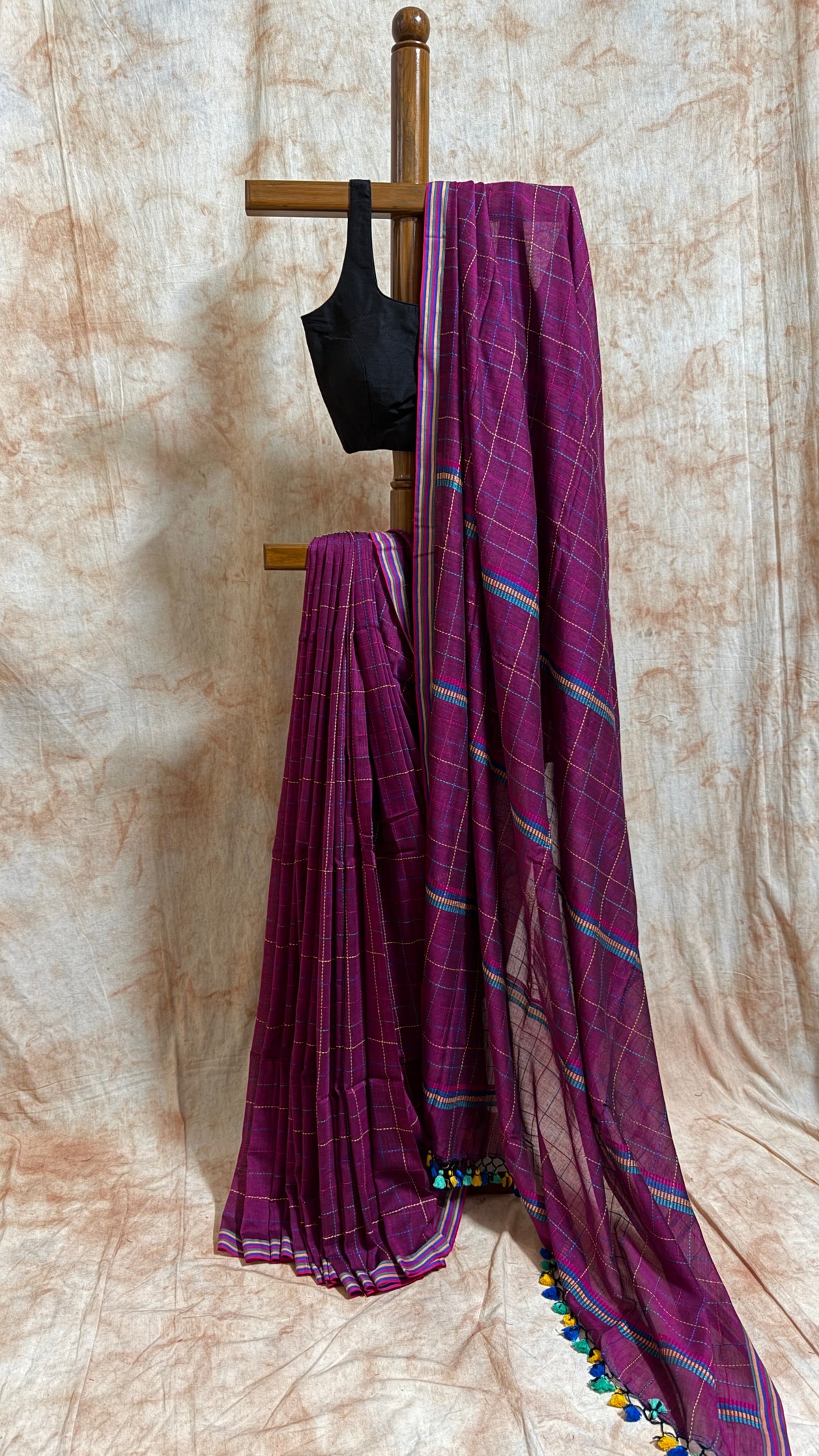 Mul Cotton with Kantha handwork - Purple