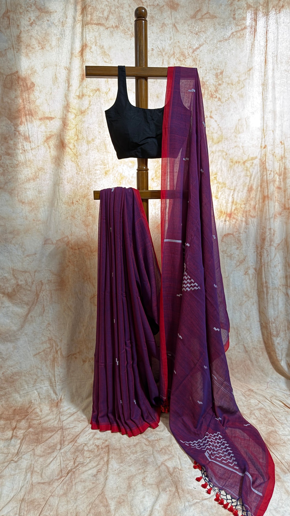 Mul Cotton with Jamdani buti - Purple