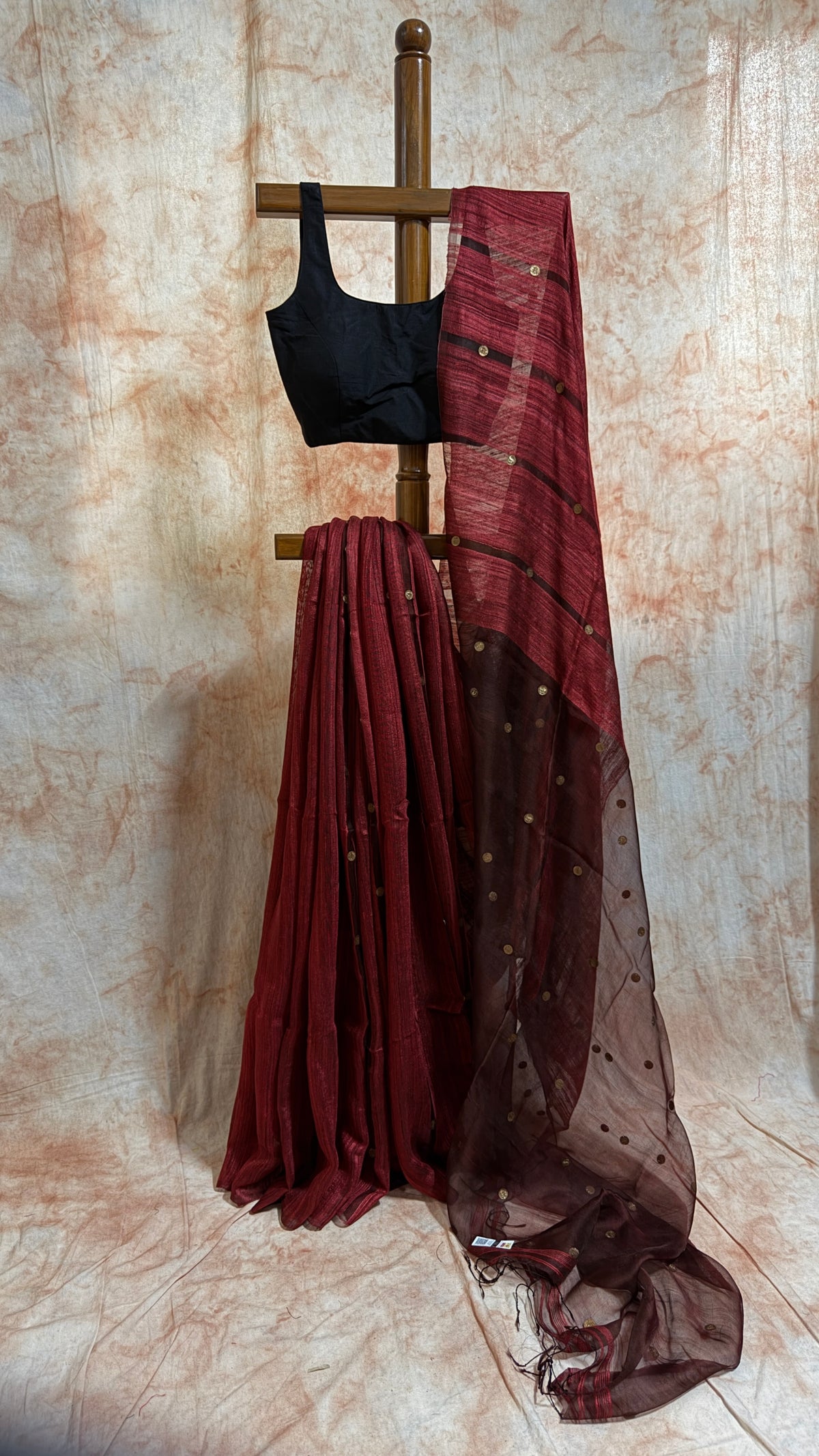 Handloom Ginni Matka Silk Saree with Silk mark - Maroon