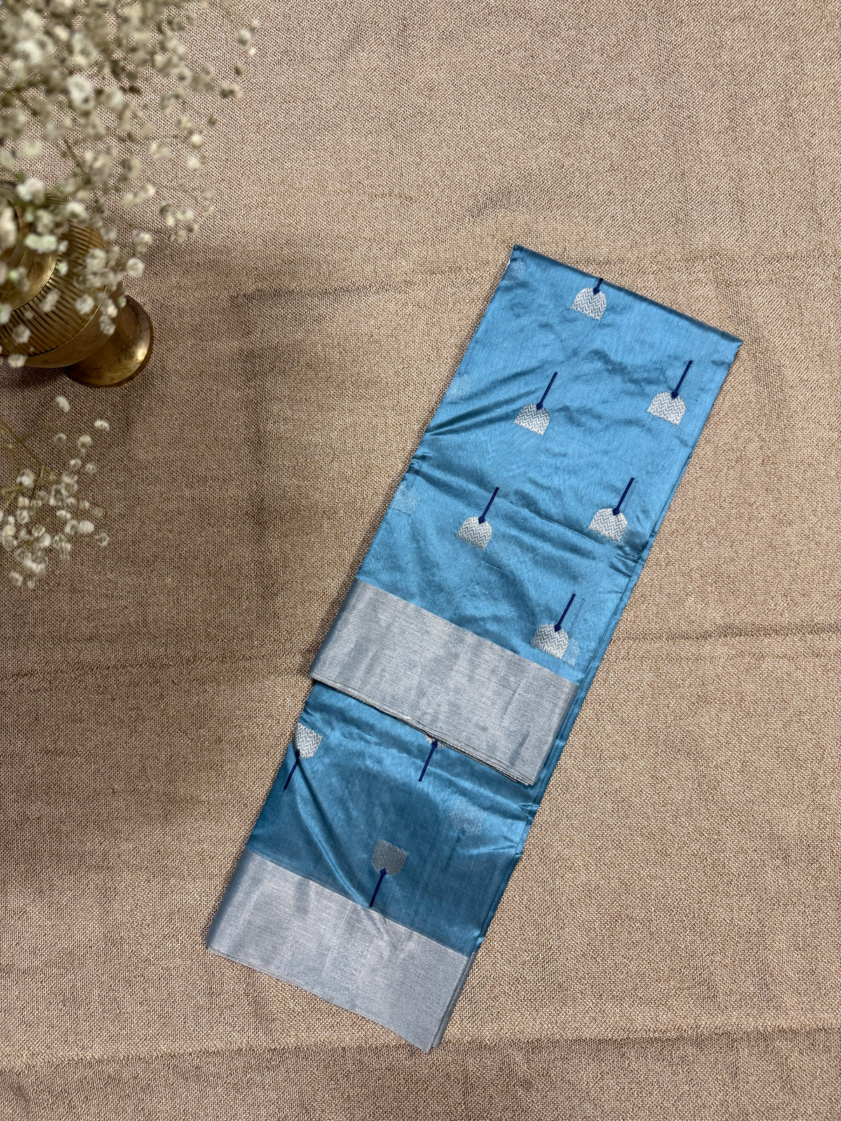Handloom Chanderi Pure Silk Saree with Meenakari buti