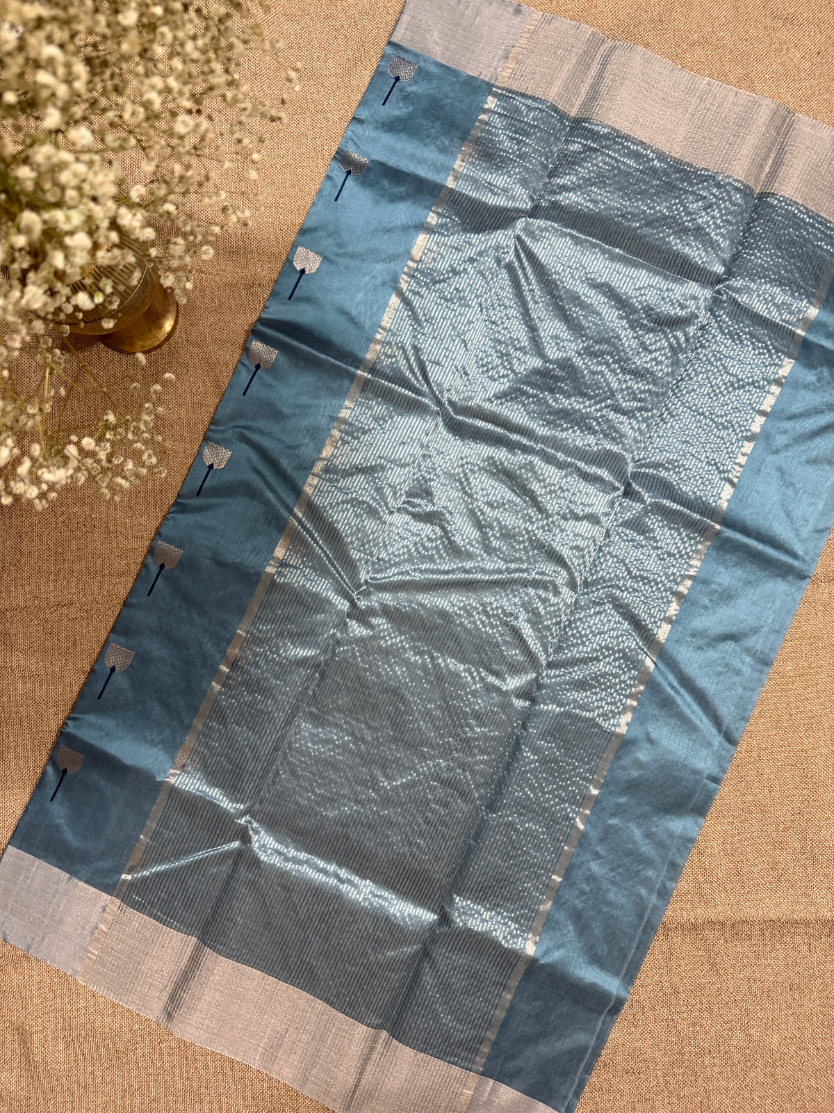 Handloom Chanderi Pure Silk Saree with Meenakari buti