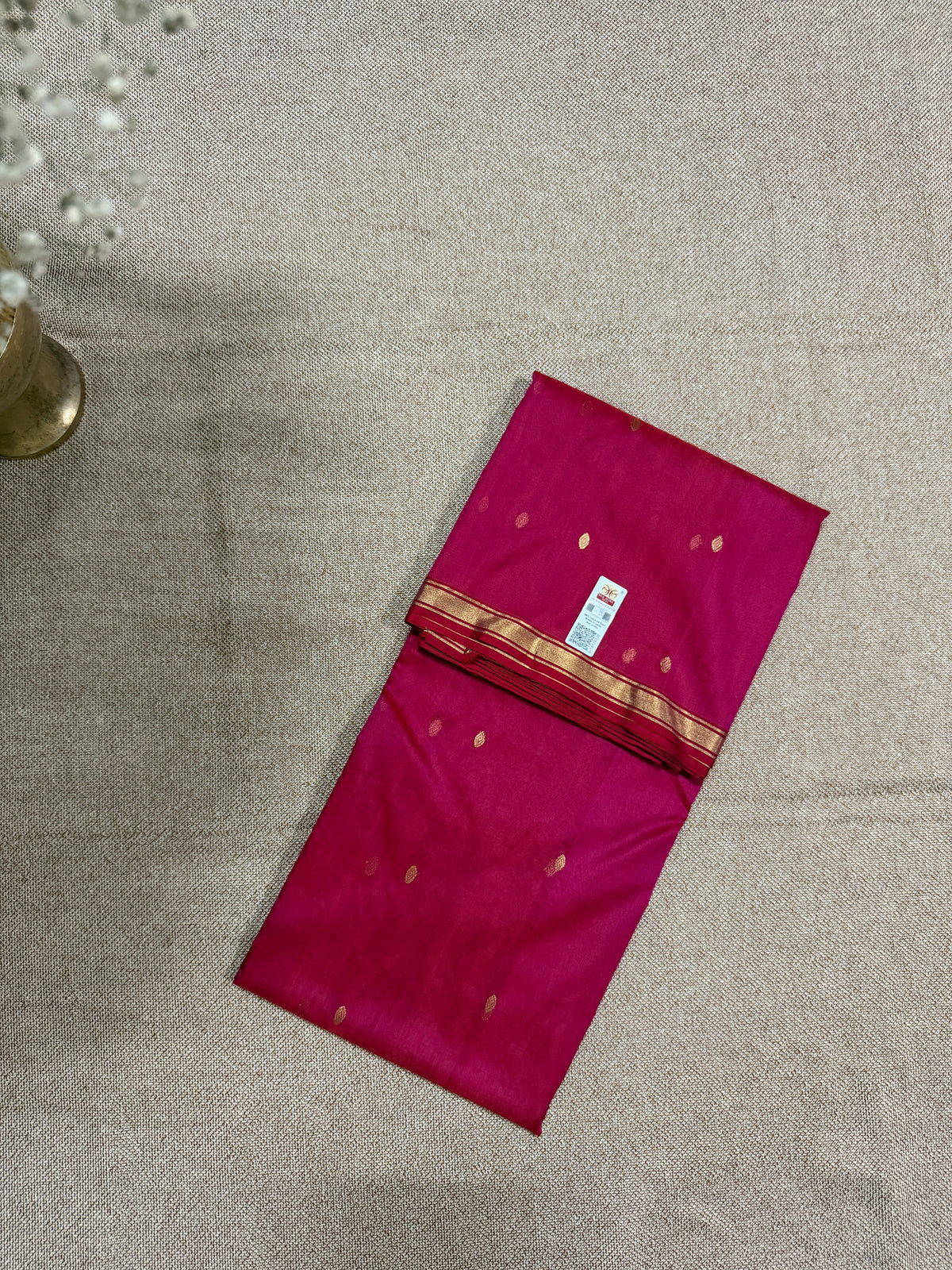 Pure Katan Silk Chanderi Saree - Magenta Pink