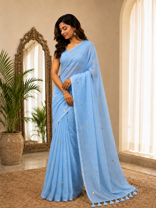 Sky Blue Mul Cotton