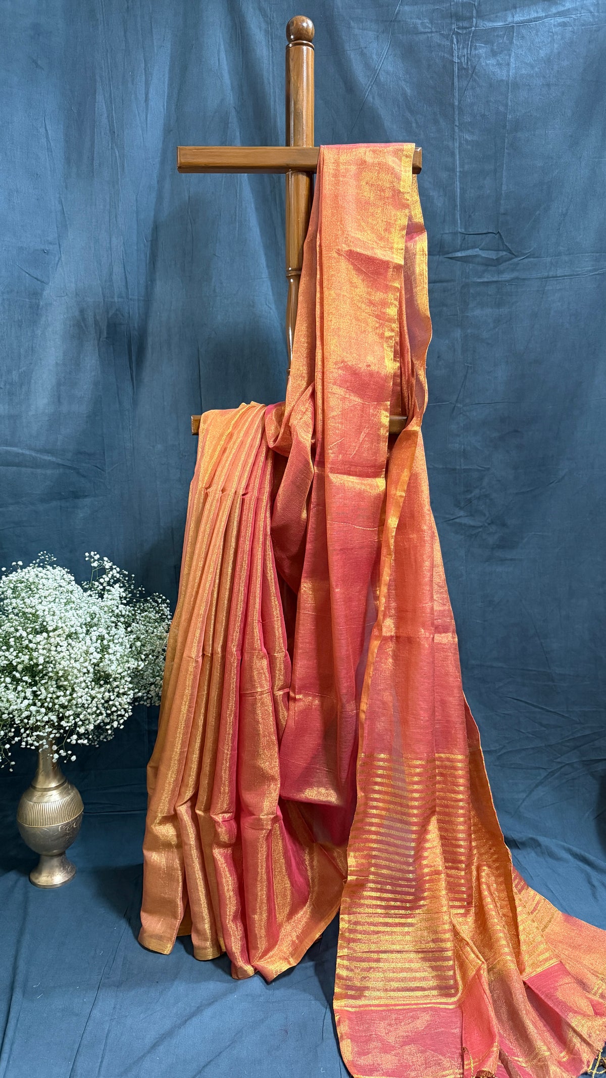 Handloom Linen Tissue - Orange